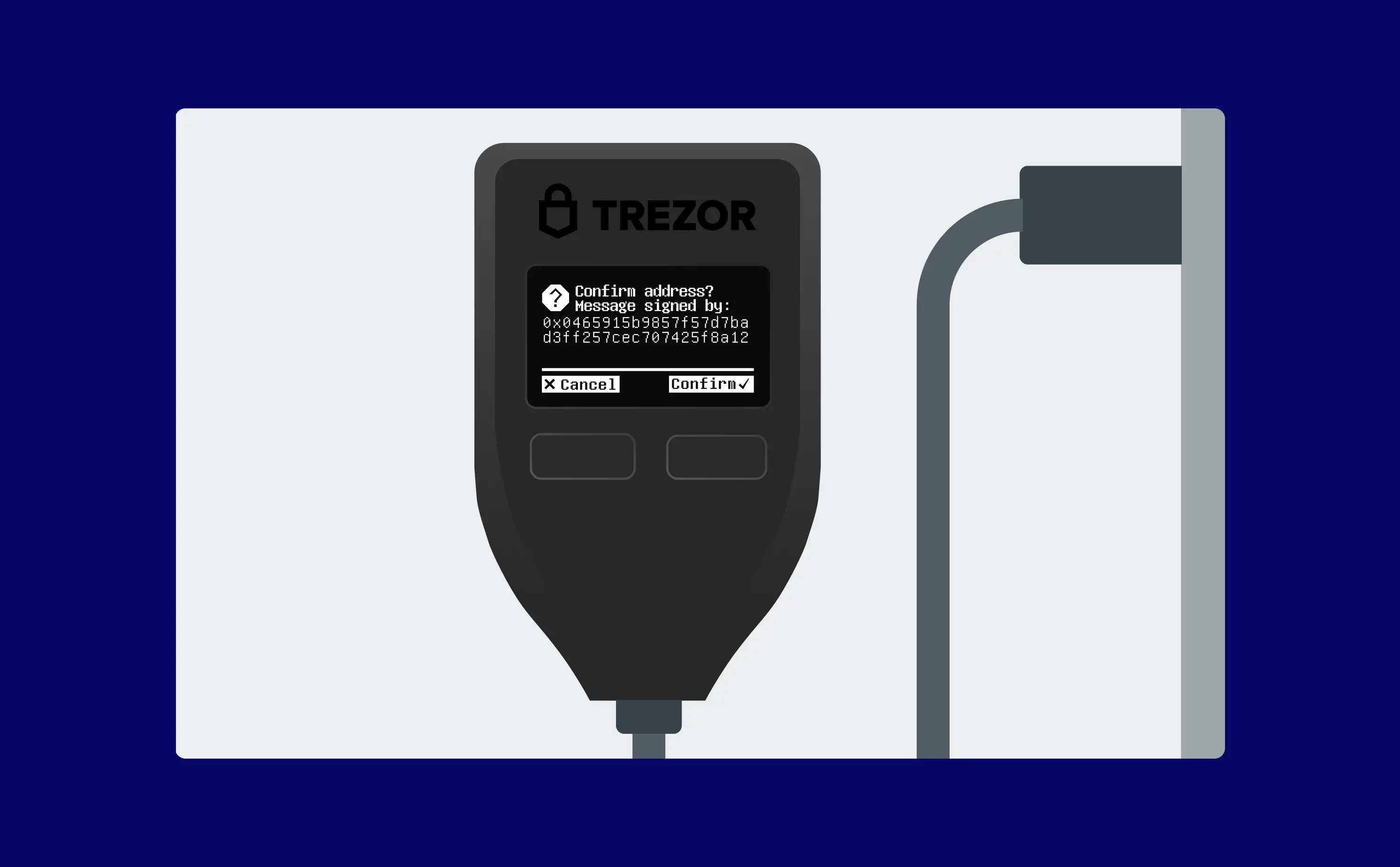 Trezor device address screen.