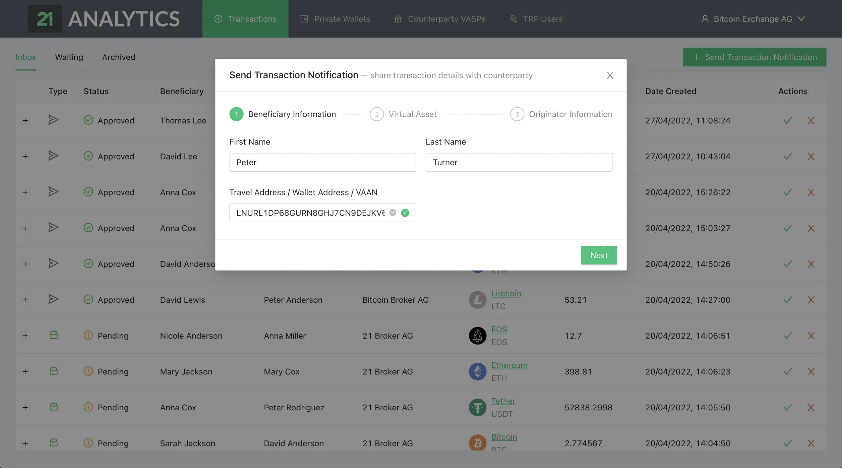 Notifications GUI Notifications User Interface