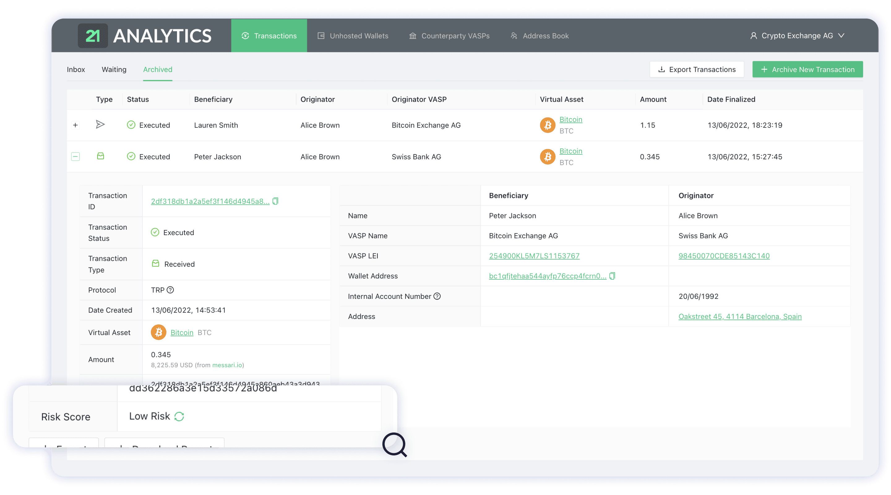 Risk Assessment User Interface